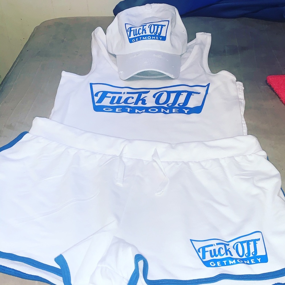 Tank top shorts and hat